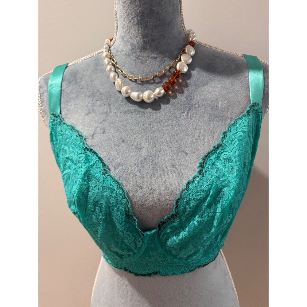 Cosabella Courtney Addy Green Sheer Lace Demi Underwire Bra 36G - Picture 6 of 13